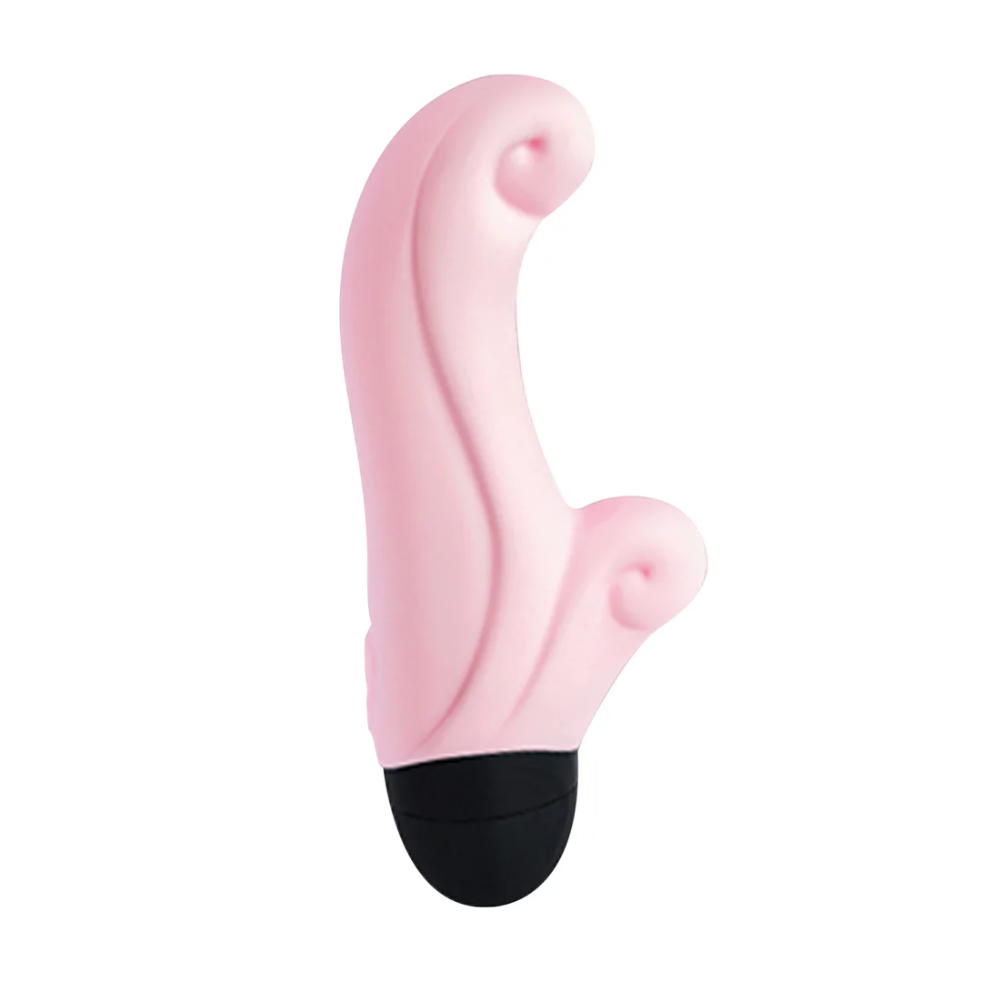 Mini wibrator z zakrzywioną końcówką do punktu G i łechtaczki – Fun Factory Ocean Baby, różowy - obrazek 3