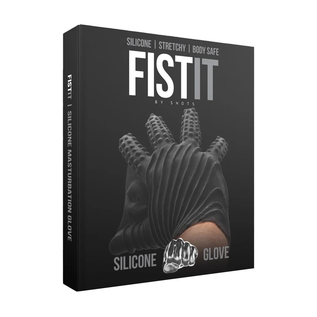Fist It silikonowa rękawica masturbacyjna, czarna - obrazek 1