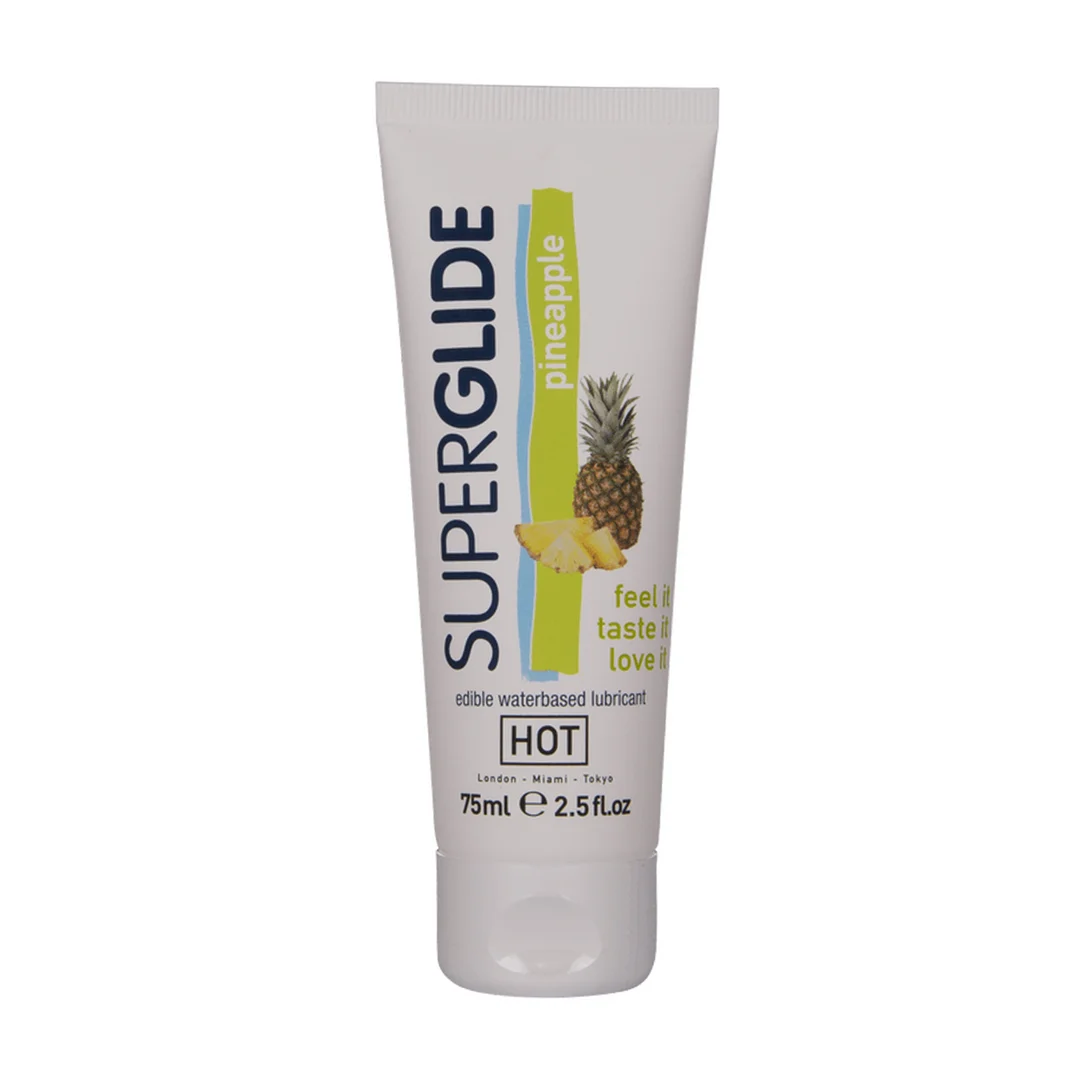 Lubrykant smakowy | Jadalny lubrykant na bazie wody | Ananas | 75 ml | HOT Superglide - obrazek 2
