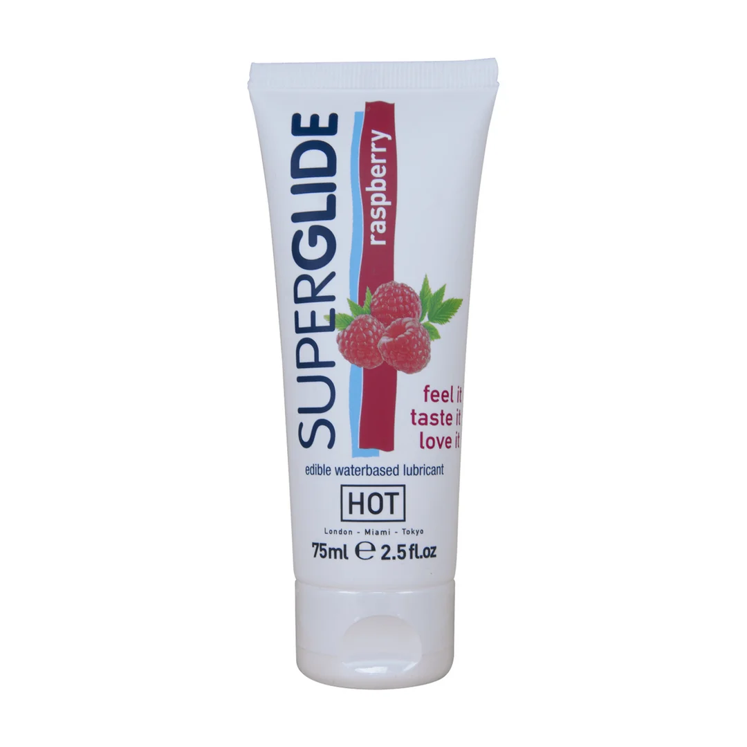 Jadalny lubrykant HOT Superglide o smaku malinowym - obrazek 2
