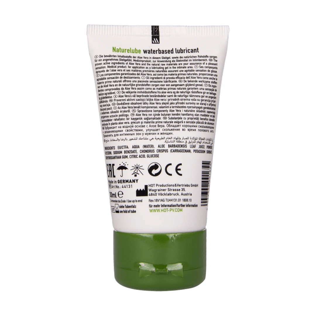 Lubrykant na bazie wody, naturalne odczucia z aloesem, bezzapachowy i bez smaku, 30 ml, HOT - obrazek 1