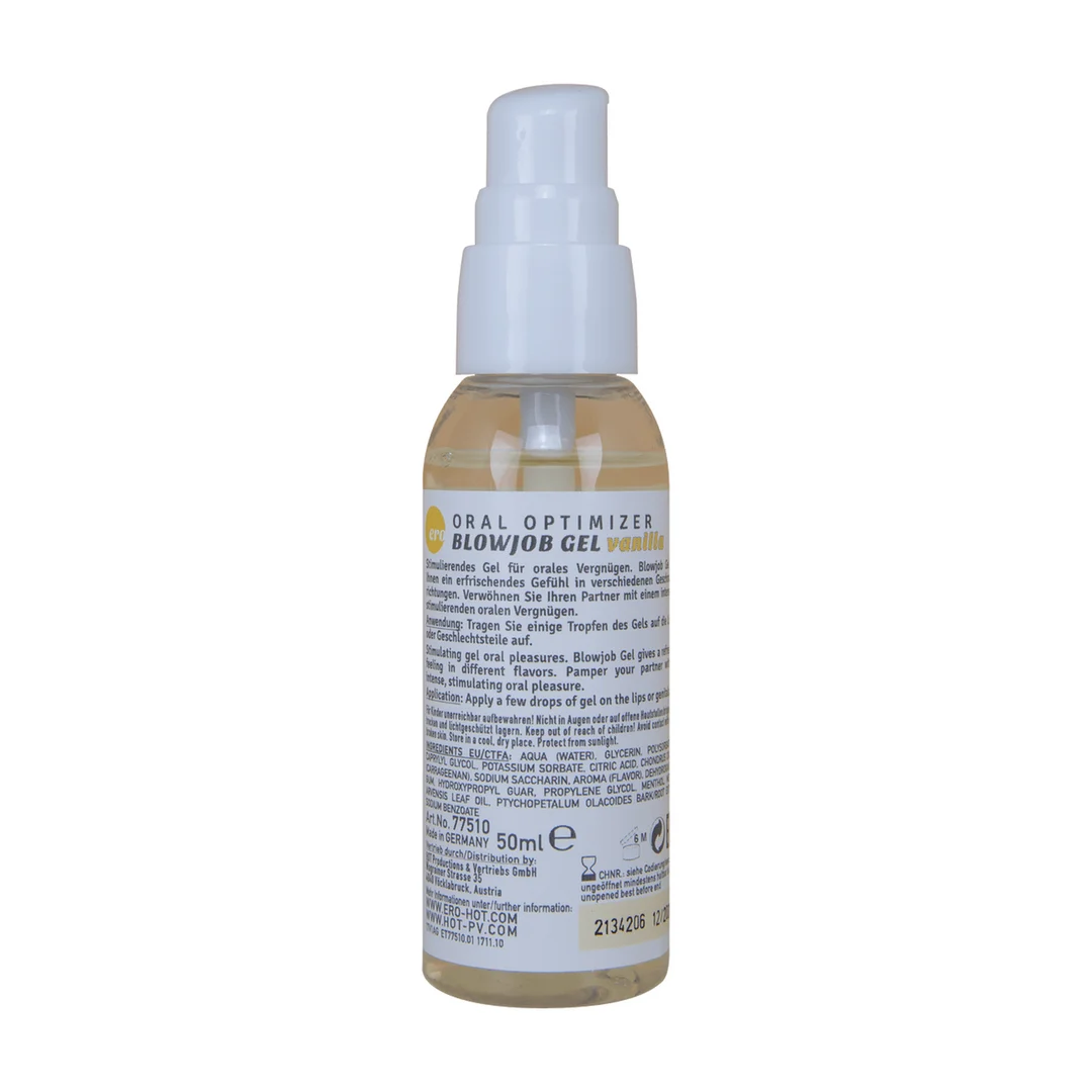 Żel stymulujący o smaku waniliowym – Oral Optimizer Deepthroat Gel 2 fl oz / 50 ml – ero by HOT - obrazek 2