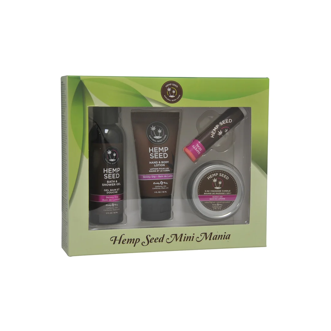 HSMM021I Hemp Seed Mini Mania Travel Set – zestaw podróżny Skinny Dip – neutralny płciowo – Earthly Body - obrazek 1