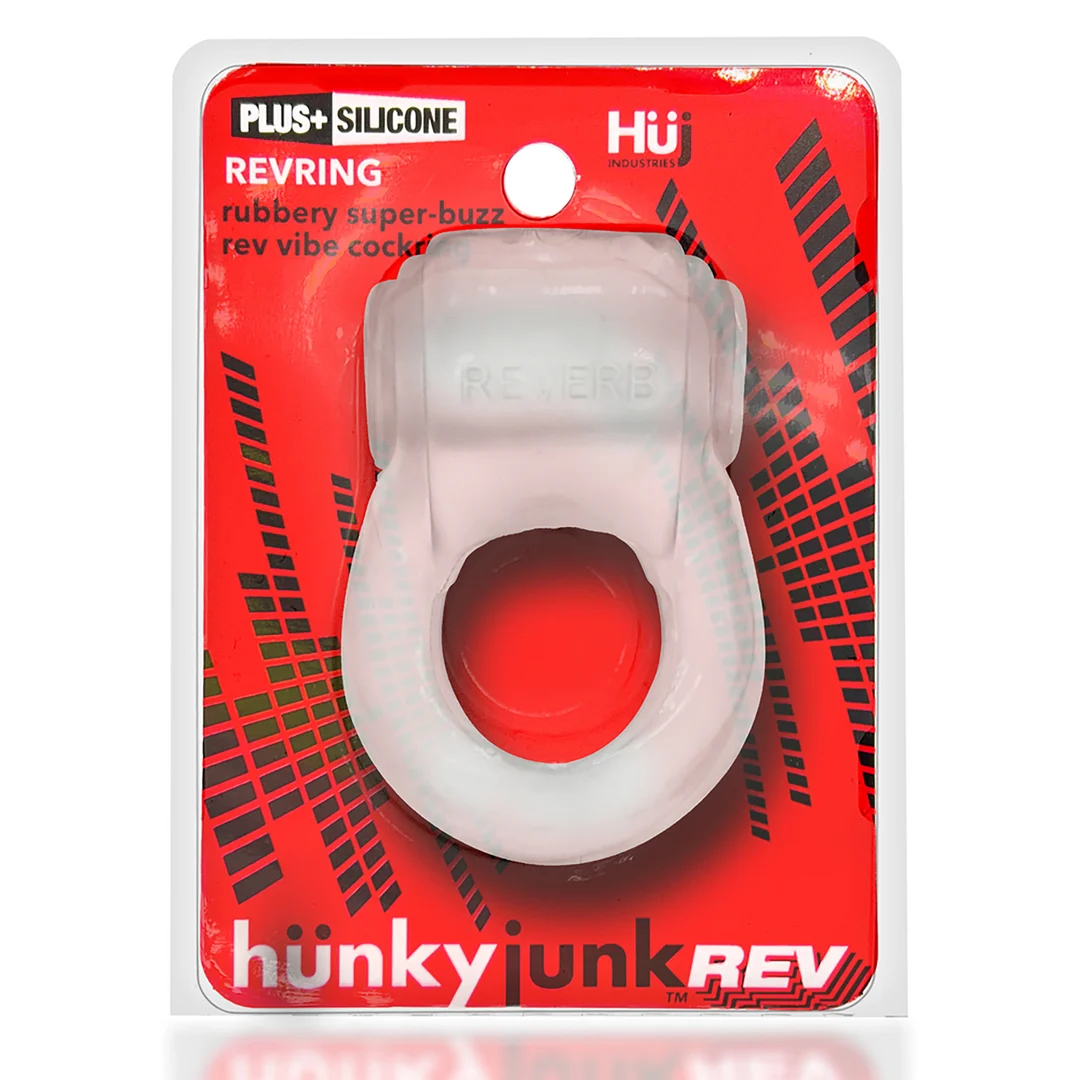 Wibrujący pierścień na penisa o wygodnym dopasowaniu – Reverb Vibe Ring – Przezroczysty lód / niebieski - obrazek 1