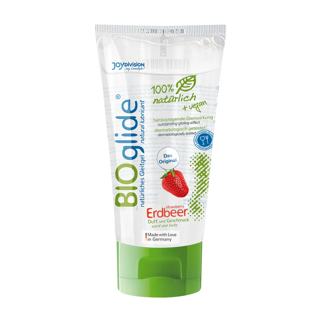 Lubrykant smakowy – wegański i w 100% naturalny – truskawka – 80 ml – BIOglide - obrazek 2