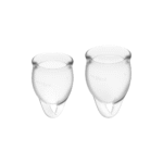 Kubeczki menstruacyjne – zestaw dwóch (15 ml i 20 ml), przezroczyste – Tester - obrazek 3