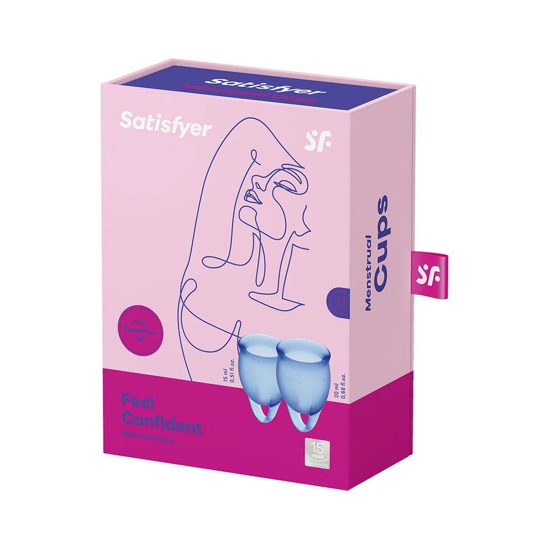 Kubeczki menstruacyjne – zestaw dwóch (15 ml i 20 ml), przezroczyste – Tester - obrazek 4