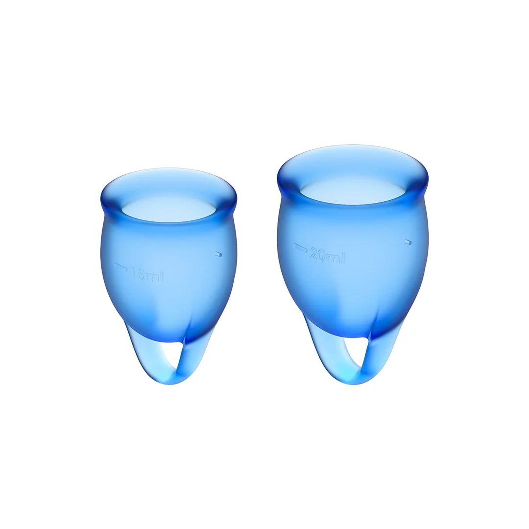 Kubeczki menstruacyjne – zestaw dwóch (15 ml i 20 ml), przezroczyste – Tester - obrazek 5