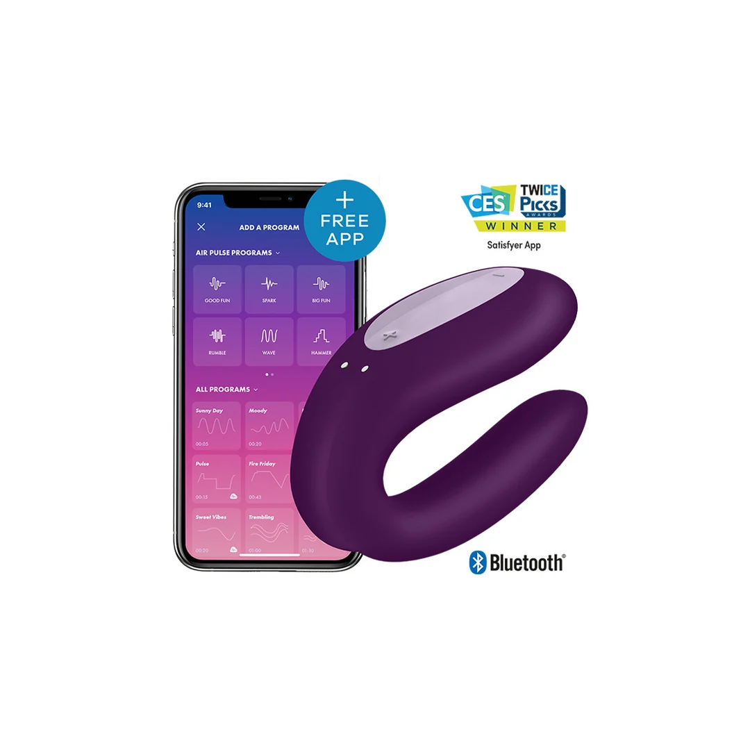 Wibrator dla par o wygodnym dopasowaniu – Double Joy - wibrator dla par - fioletowy - obrazek 5