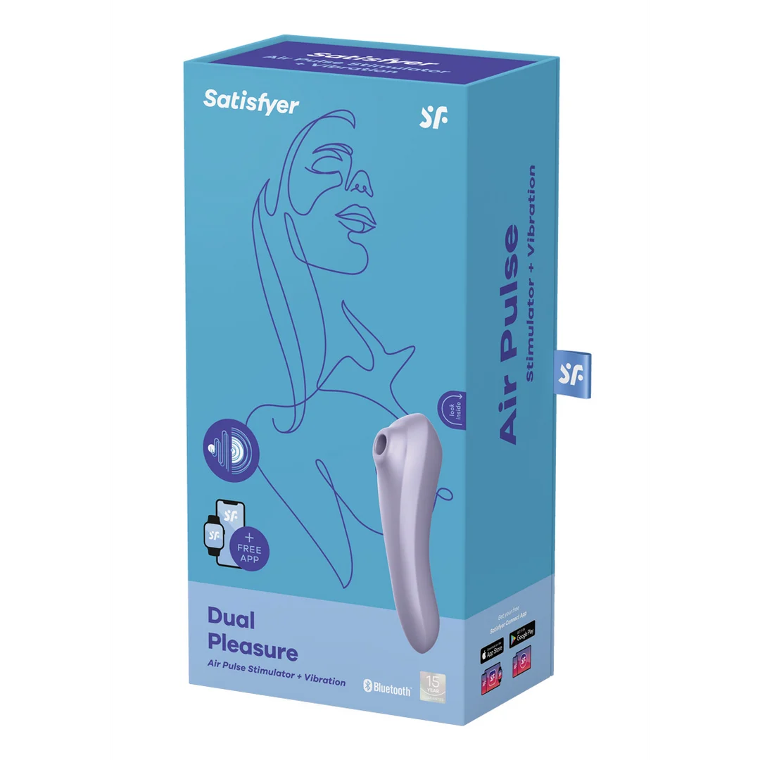 Wibrator Satisfyer Duo o zakrzywionym kształcie, mauve - obrazek 1