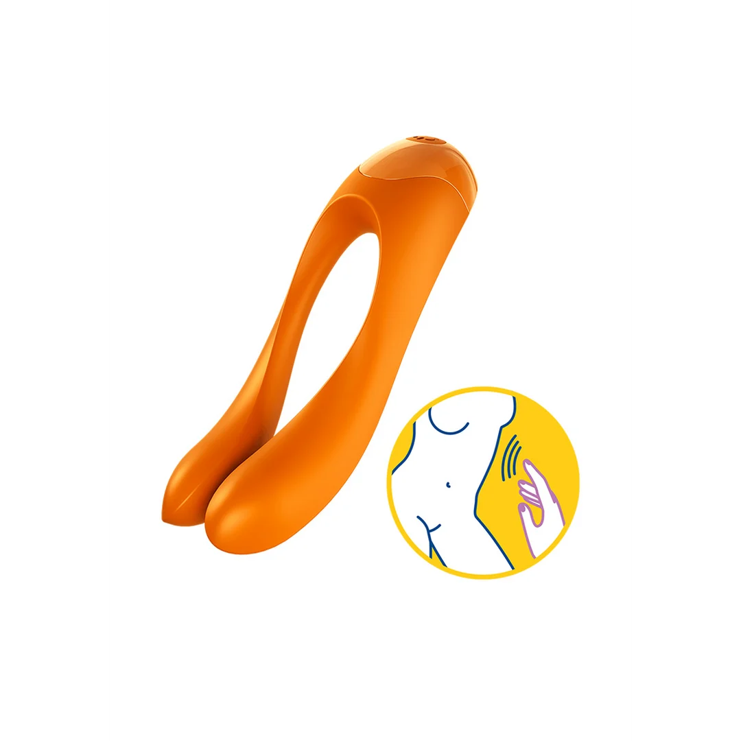 Satisfyer Candy Cane, pomarańczowy wibrator na palce - obrazek 5
