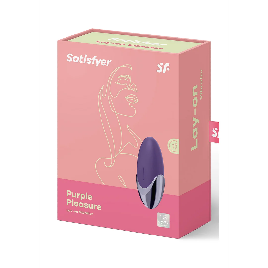 Wibrator Satisfyer do stymulacji przez przyłożenie, z bardzo miękkiego silikonu – fioletowy i mosiężny - obrazek 1