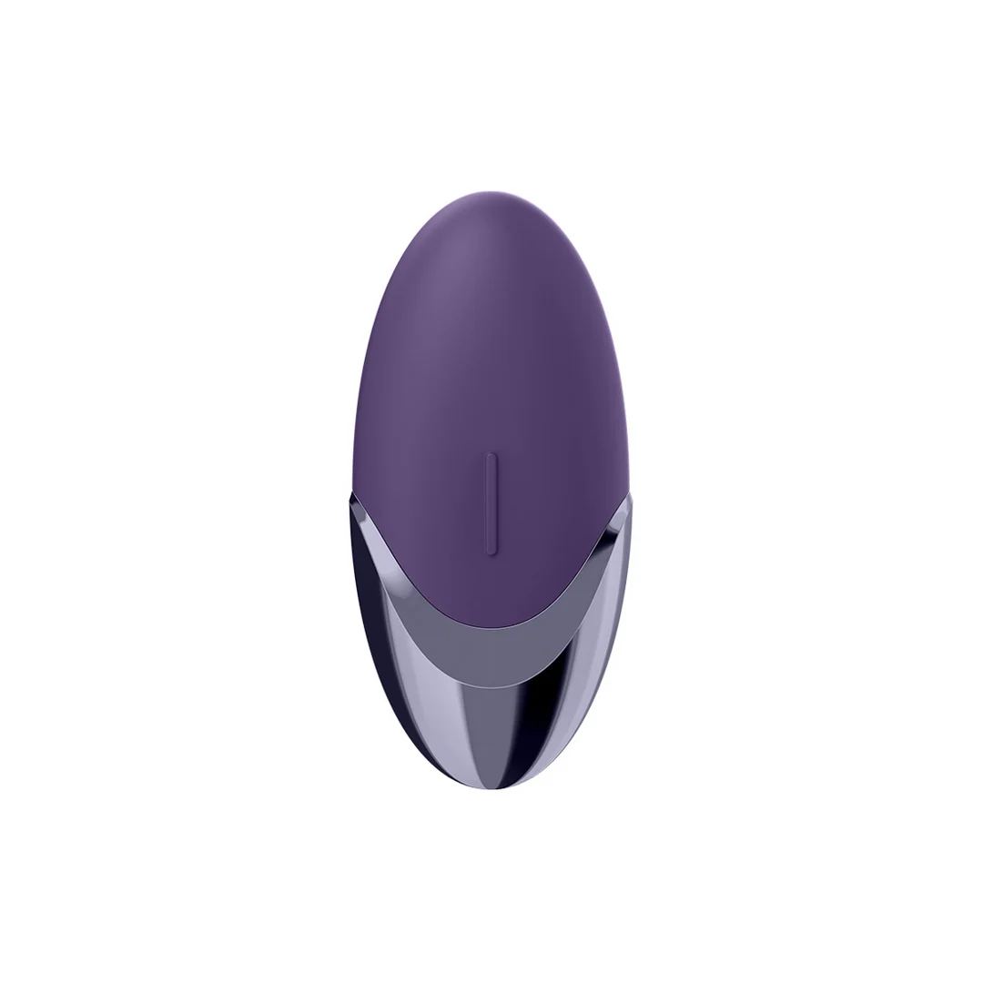 Wibrator Satisfyer do stymulacji przez przyłożenie, z bardzo miękkiego silikonu – fioletowy i mosiężny - obrazek 2