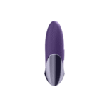 Wibrator Satisfyer do stymulacji przez przyłożenie, z bardzo miękkiego silikonu – fioletowy i mosiężny - obrazek 3