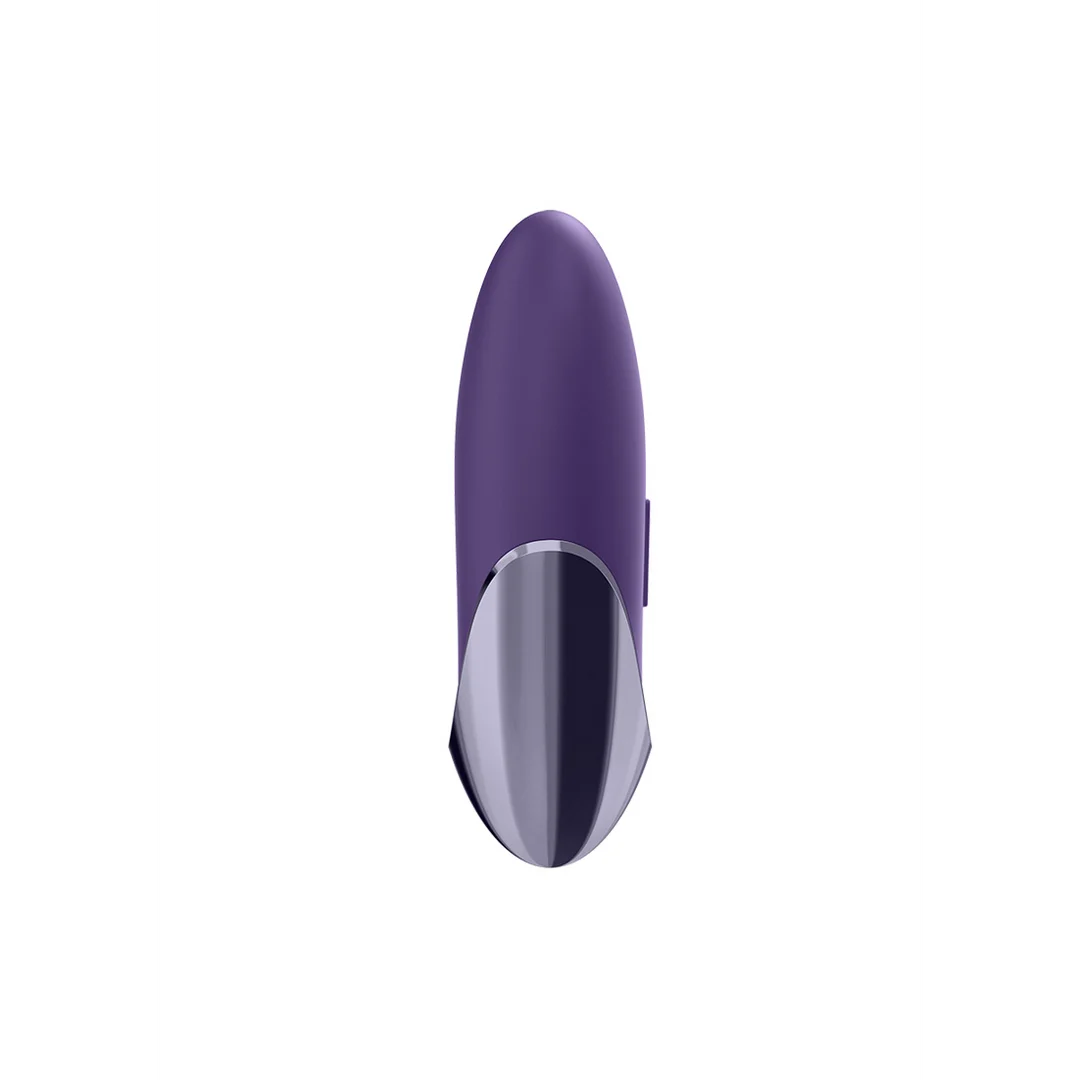Wibrator Satisfyer do stymulacji przez przyłożenie, z bardzo miękkiego silikonu – fioletowy i mosiężny - obrazek 3