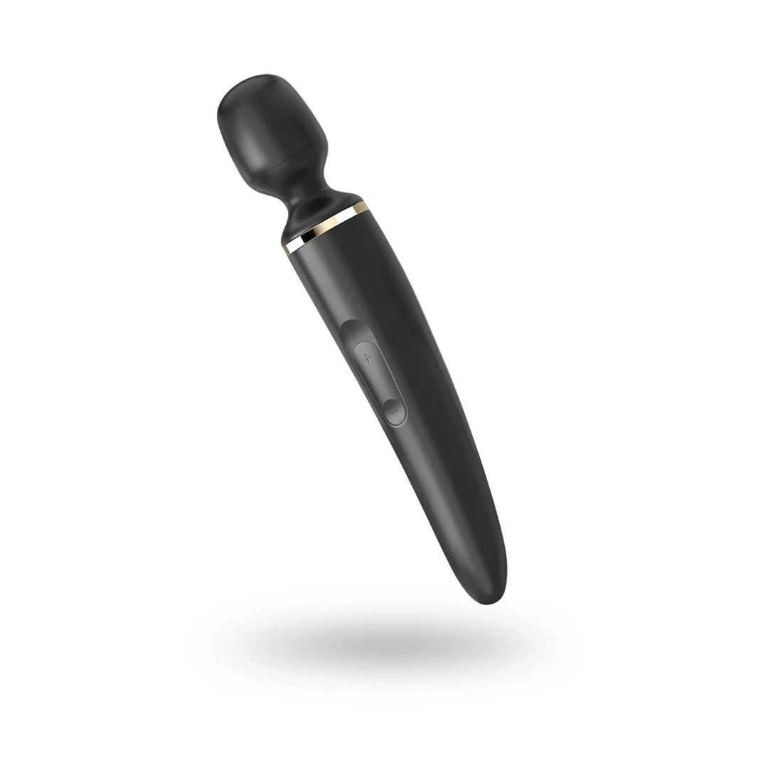 Wibrator wand Satisfyer do masażu całego ciała, czarno złoty - obrazek 2