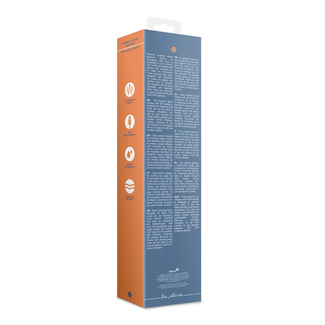 Masażer wand z cichym uchwytem zapewniającym komfort i kontrolę, Blue Nova, Loveline by Shots - obrazek 8