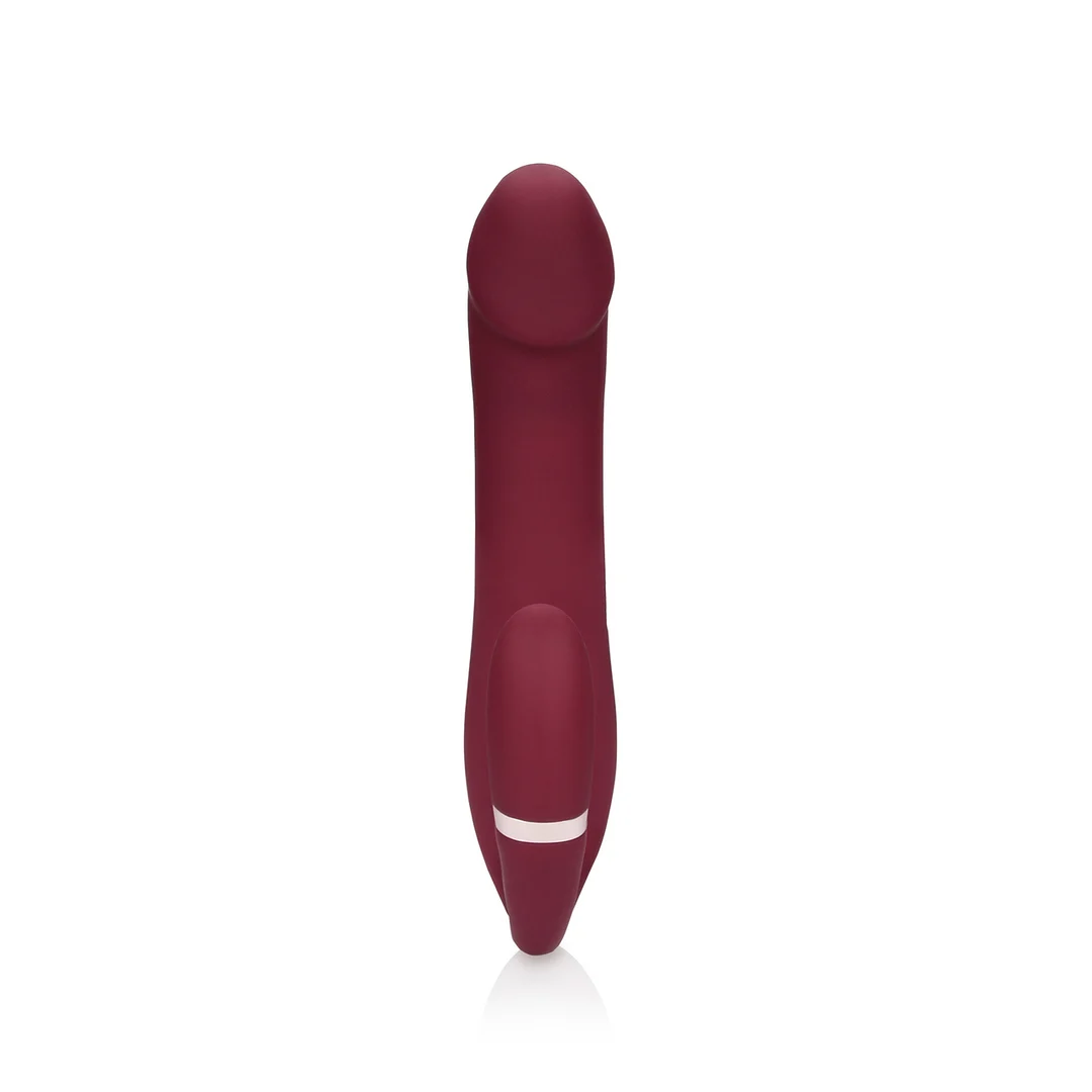 Loveline elastyczny wibrujący strapless strap on Merlot Grape - obrazek 4