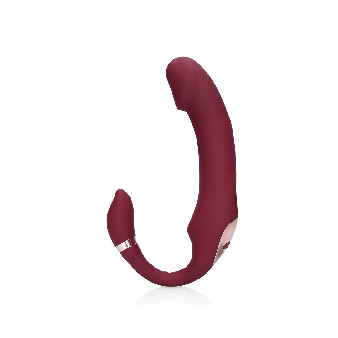 Loveline elastyczny wibrujący strapless strap on Merlot Grape - obrazek 5
