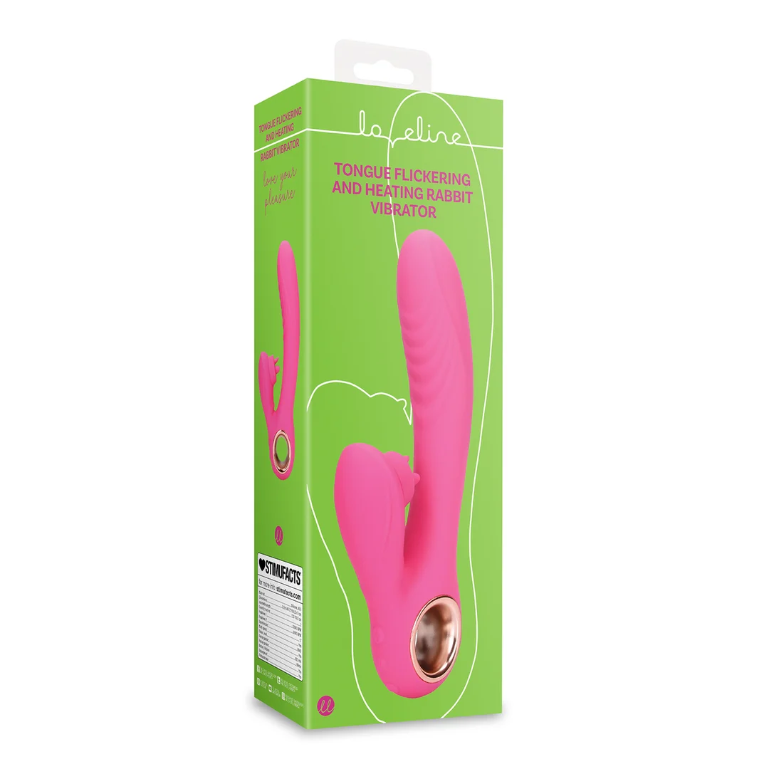Wibrator rabbit z ruchami języka i funkcją podgrzewania Loveline by Shots Exuberant Pink Loveline by Shots - obrazek 7
