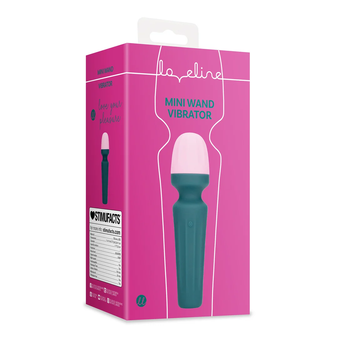 LOVE073GRN-2 Loveline Mini Wand Vibrator Ancient Sea - obrazek 1