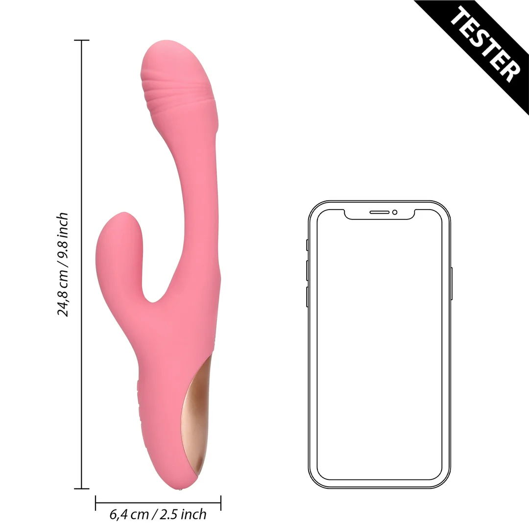 Wibrator punktu G z funkcją ruchu klapki Tester Loveline by Shots - obrazek 5