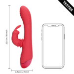Wibrator typu rabbit z funkcją kołysania — Loveline by Shots Brighto czerwony Loveline by Shots - obrazek 5