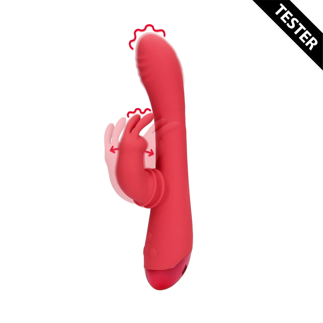 Wibrator typu rabbit z funkcją kołysania — Loveline by Shots Brighto czerwony Loveline by Shots - obrazek 6