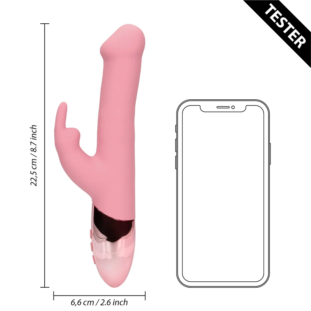 Wibrator do punktu G z obracającymi się koralikami – Tester (naam) Loveline by Shots - obrazek 4