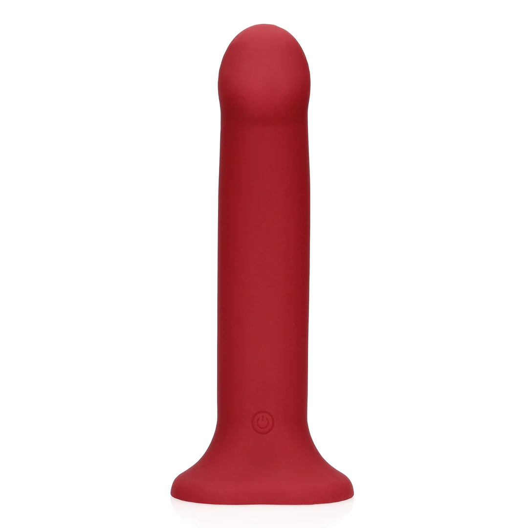Duże wibrujące dildo Loveline w malinowej czerwieni - obrazek 3