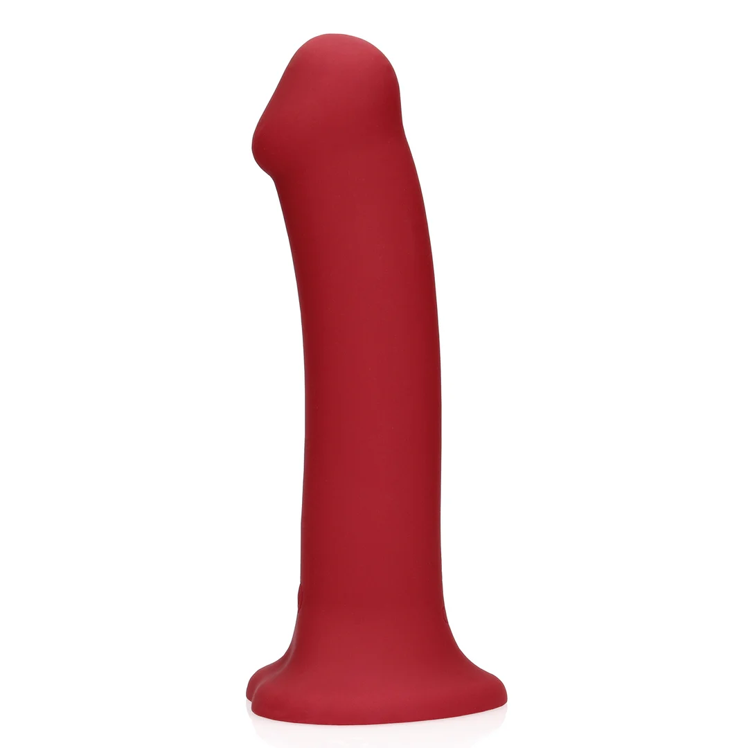 Duże wibrujące dildo Loveline w malinowej czerwieni - obrazek 4