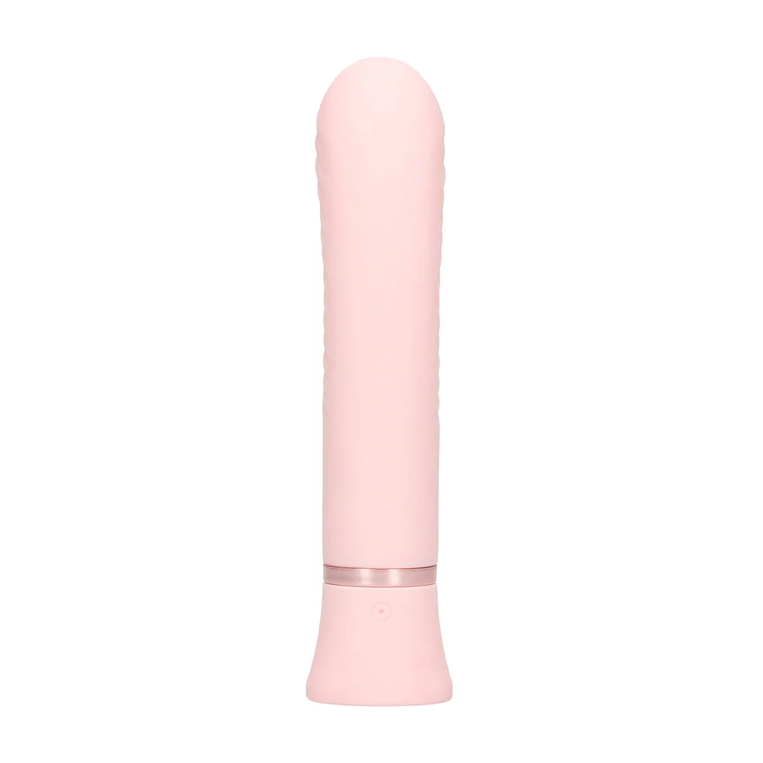 wibrator króliczek z prążkowanym stymulatorem punktu G, 10 trybów, Loveline Pink Loveline by Shots - obrazek 4