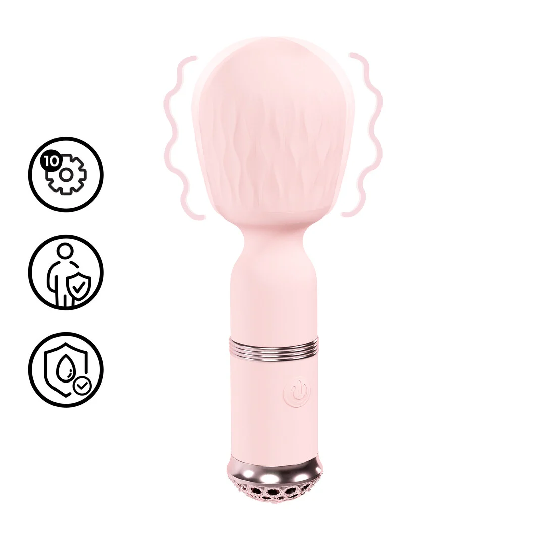 Wibrator typu wand – 10 trybów – Loveline Velour różowy (tester) Loveline by Shots - obrazek 6