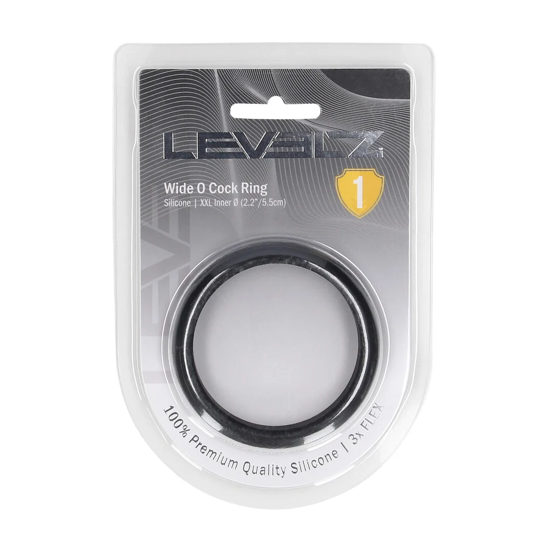 LVL01-0013BLK-2 Silikonowy pierścień erekcyjny Levelz Wide O XXL - obrazek 1
