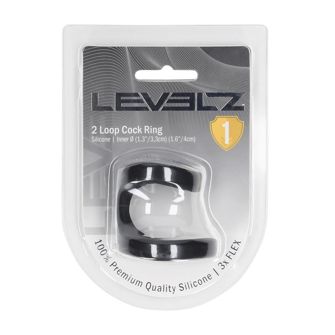 LVL01-0040BLK-2 Silikonowy pierścień erekcyjny Levelz by Shots 2 Loop - obrazek 1