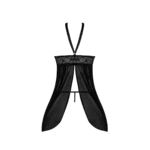 Czarna koszulka babydoll z odkrytymi plecami i stringami, rozmiar 2X - obrazek 5