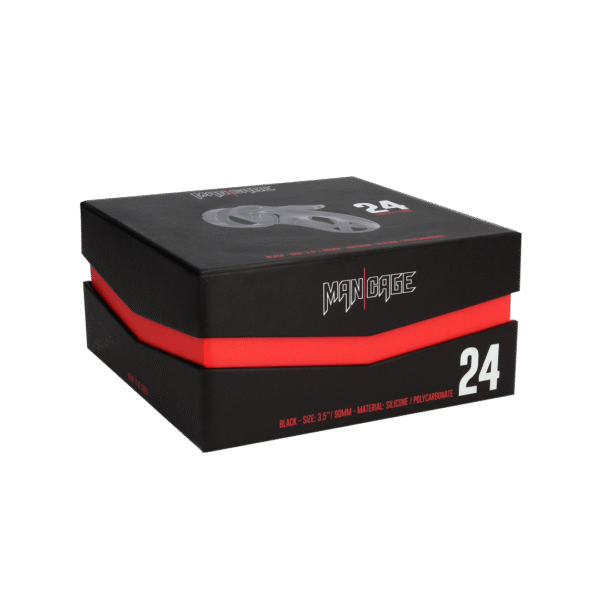 Pas cnoty ManCage Model 24, 9 cm, czarny