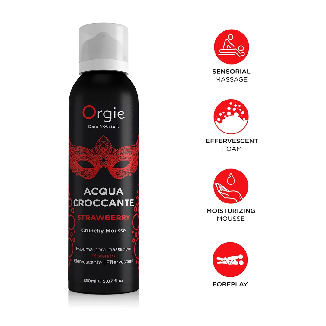 Orgie Acqua Crocante musująca pianka do masażu o zapachu truskawek, 150 ml - obrazek 1
