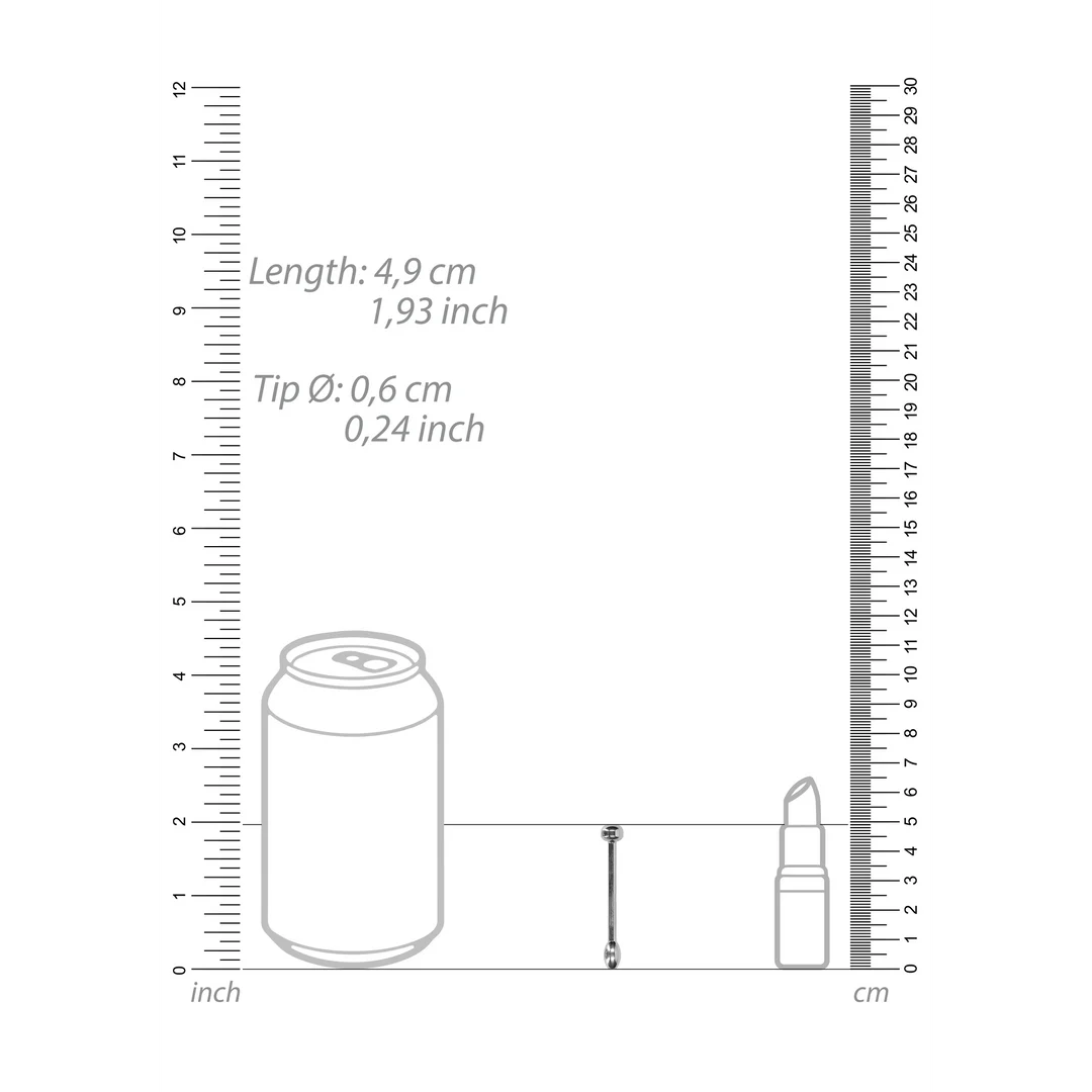 Zatyczka do penisa o wyrazistym, metalowym wyglądzie – 0.2 / 6 mm - obrazek 2