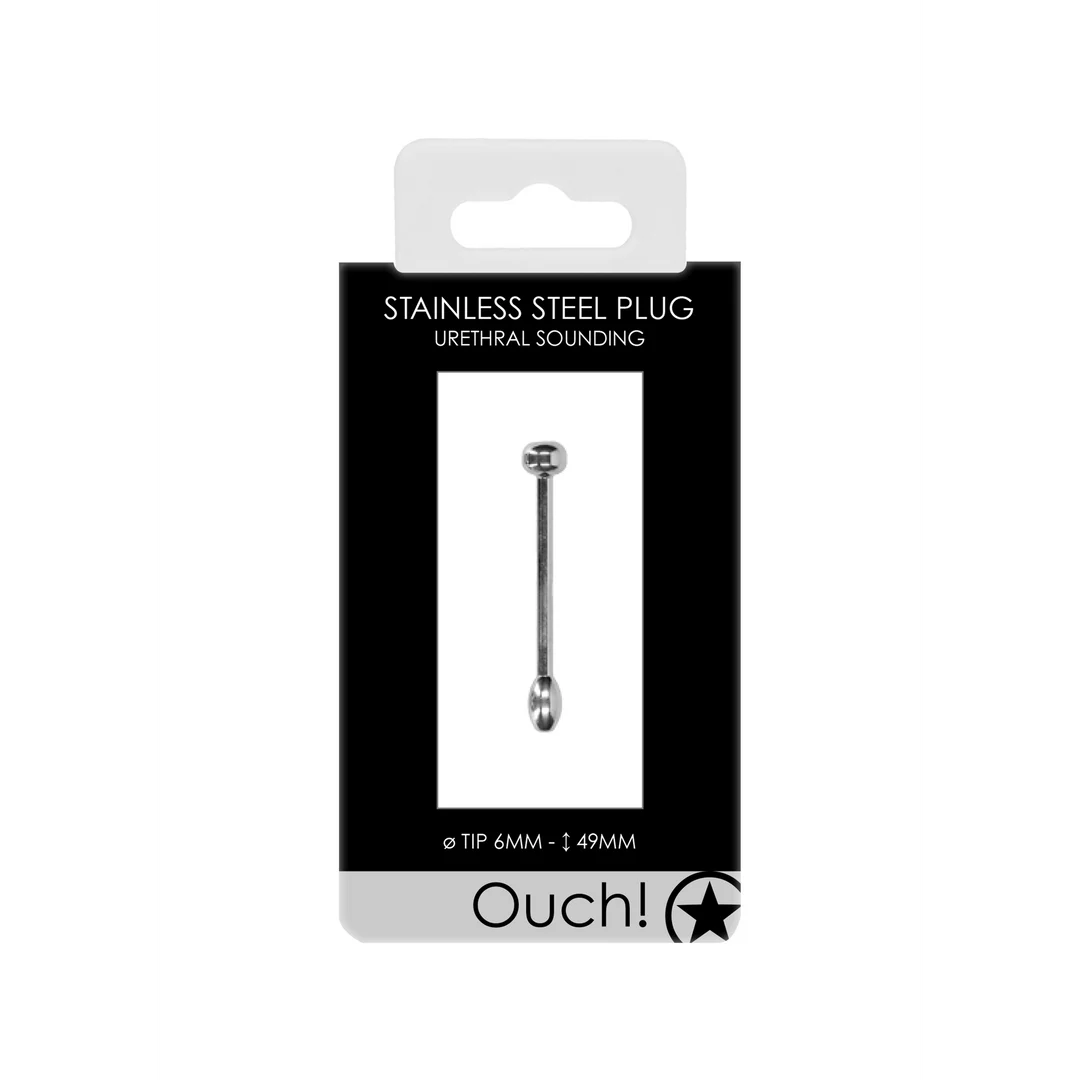 Zatyczka do penisa o wyrazistym, metalowym wyglądzie – 0.2 / 6 mm - obrazek 1