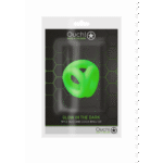 Pierścień erekcyjny Ouch! Glow in the Dark z paskiem na jądra