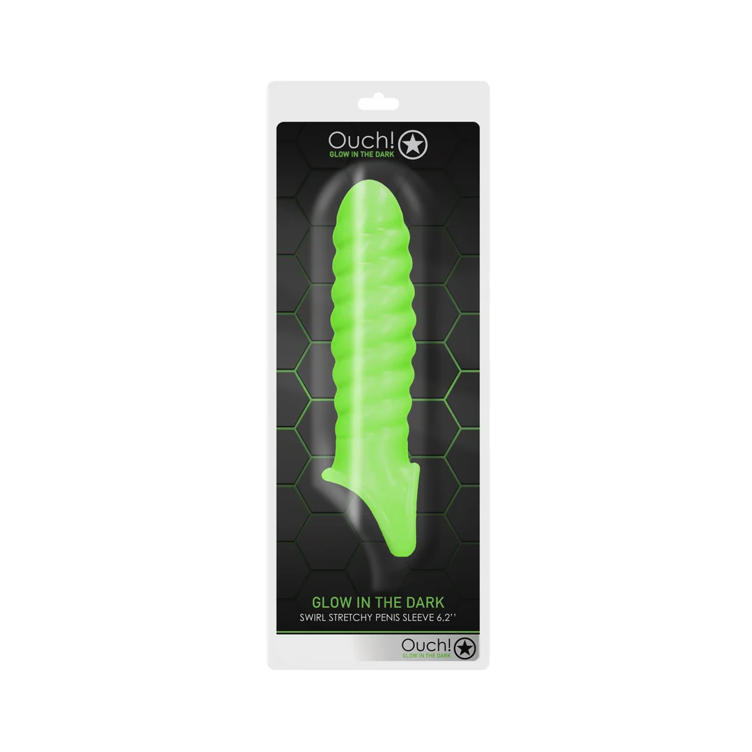 OU741GLO-2 Nakładka na penisa z efektem świecenia w ciemności – Glow in the Dark - obrazek 1