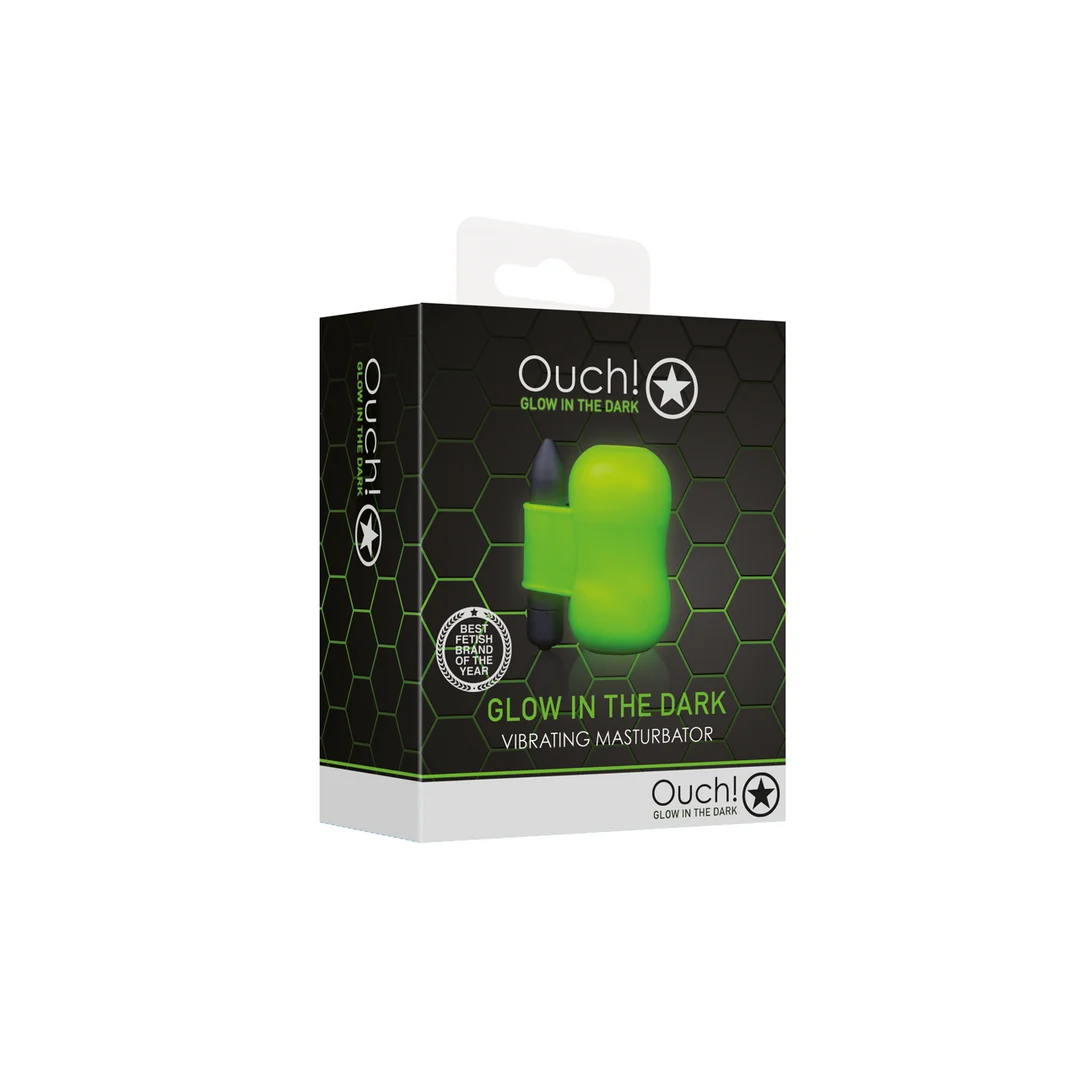 OU746GLO-2 Ouch! Wibrujący masturbator Glow in the Dark - obrazek 1