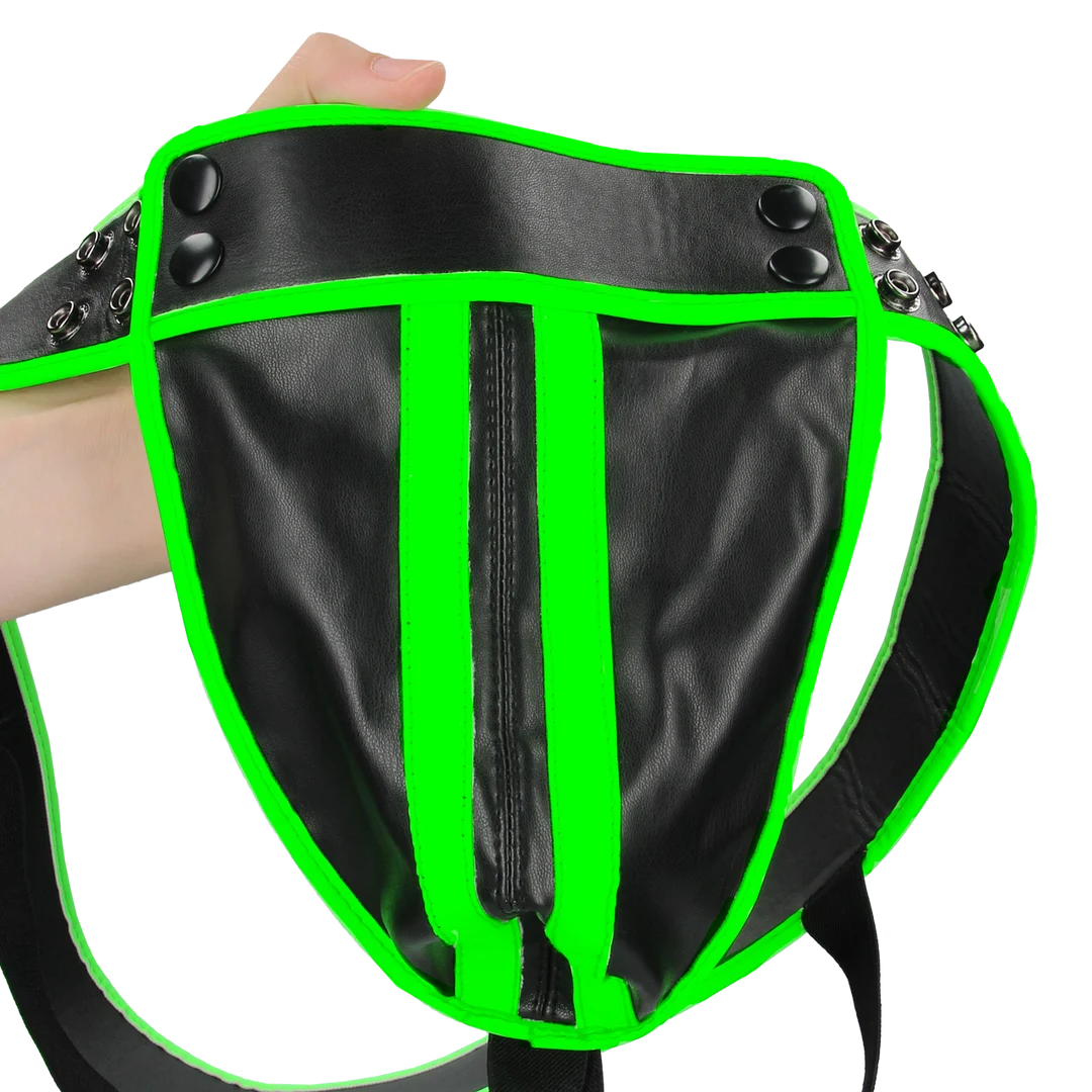 Jockstrap świecący w ciemności, zmysłowa bielizna męska w stylu bondage – Ouch! - obrazek 6