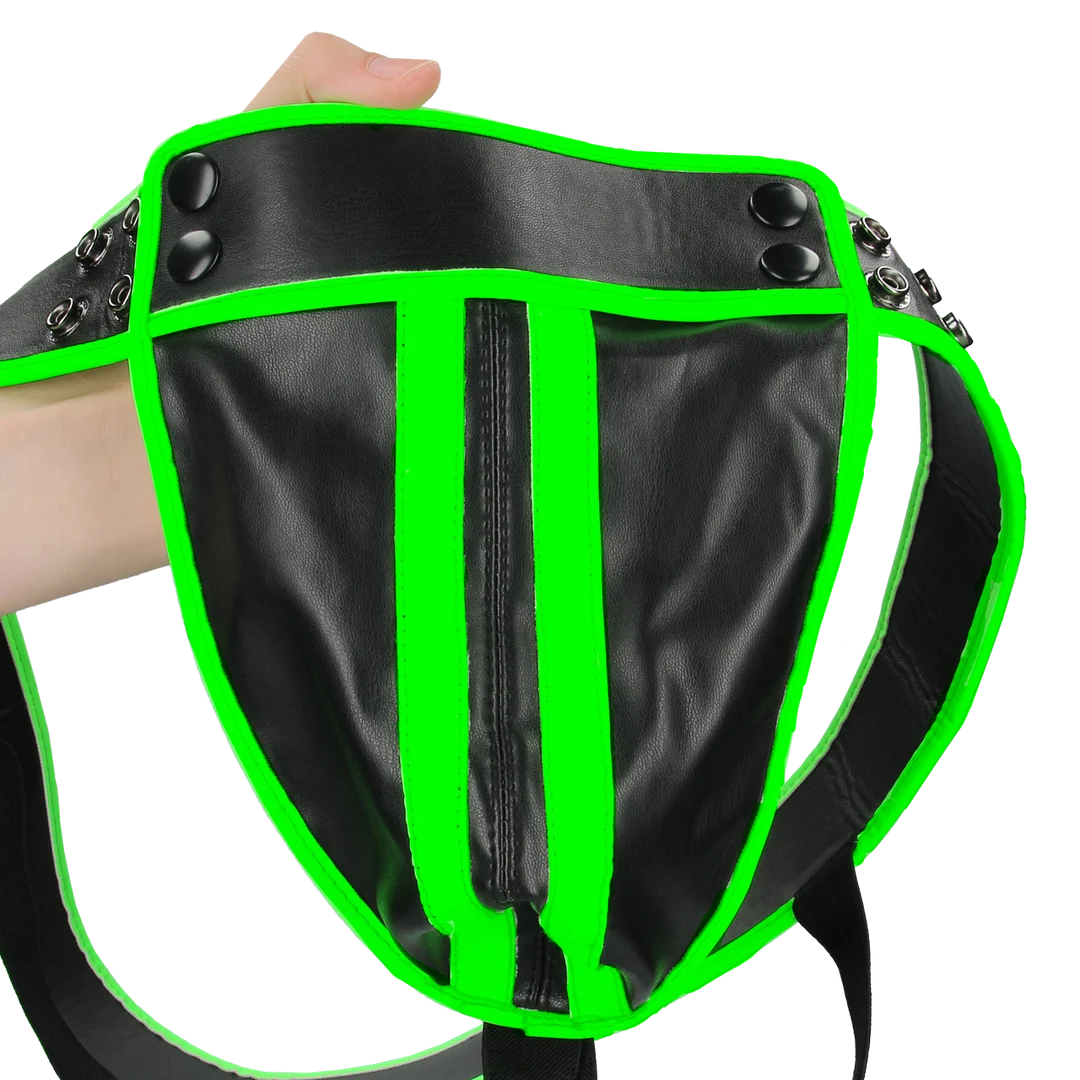 Jockstrap świecący w ciemności, zmysłowa bielizna męska w stylu bondage – Ouch! - obrazek 12