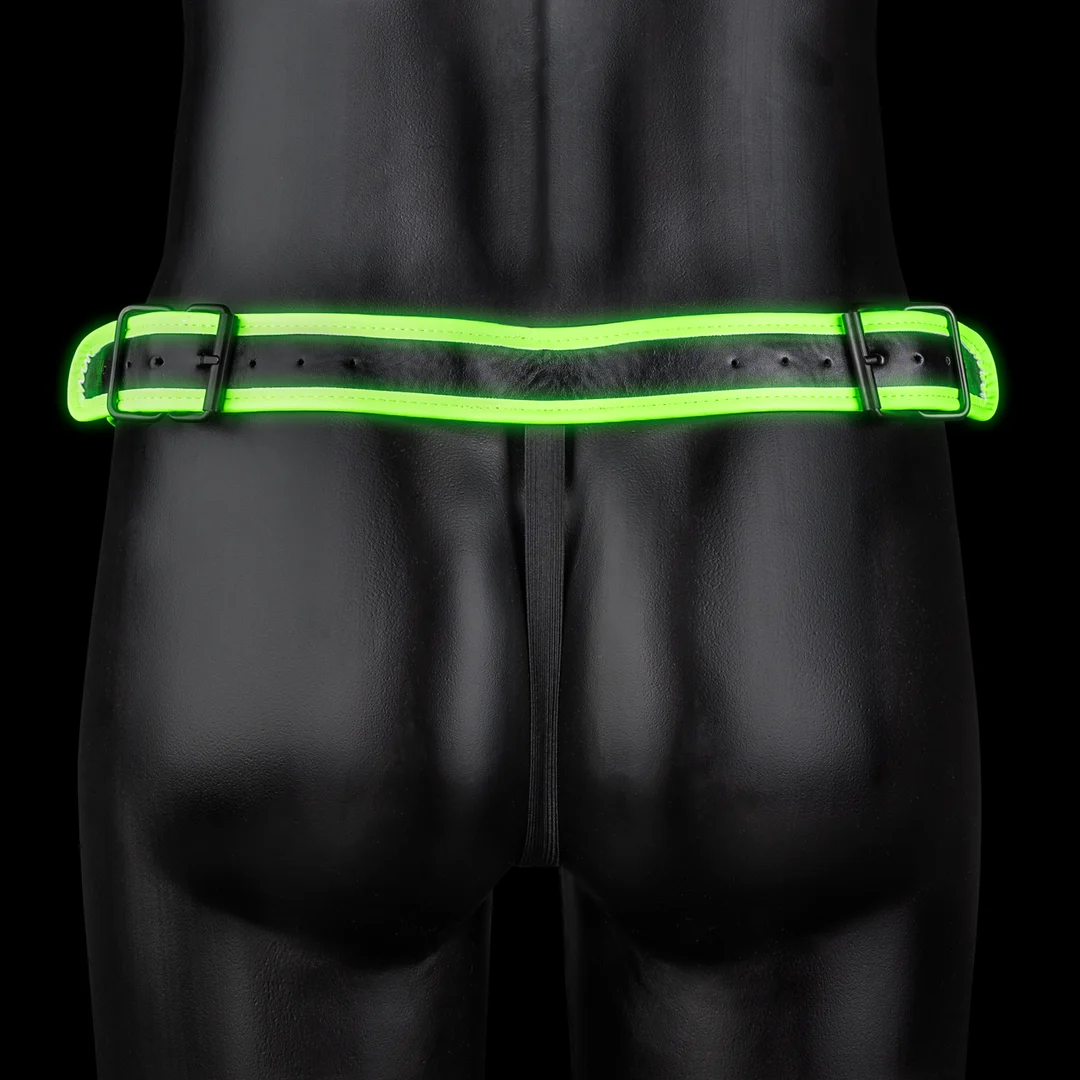 Jockstrap Ouch! Glow in the Dark z klamrami L/XL - obrazek 3