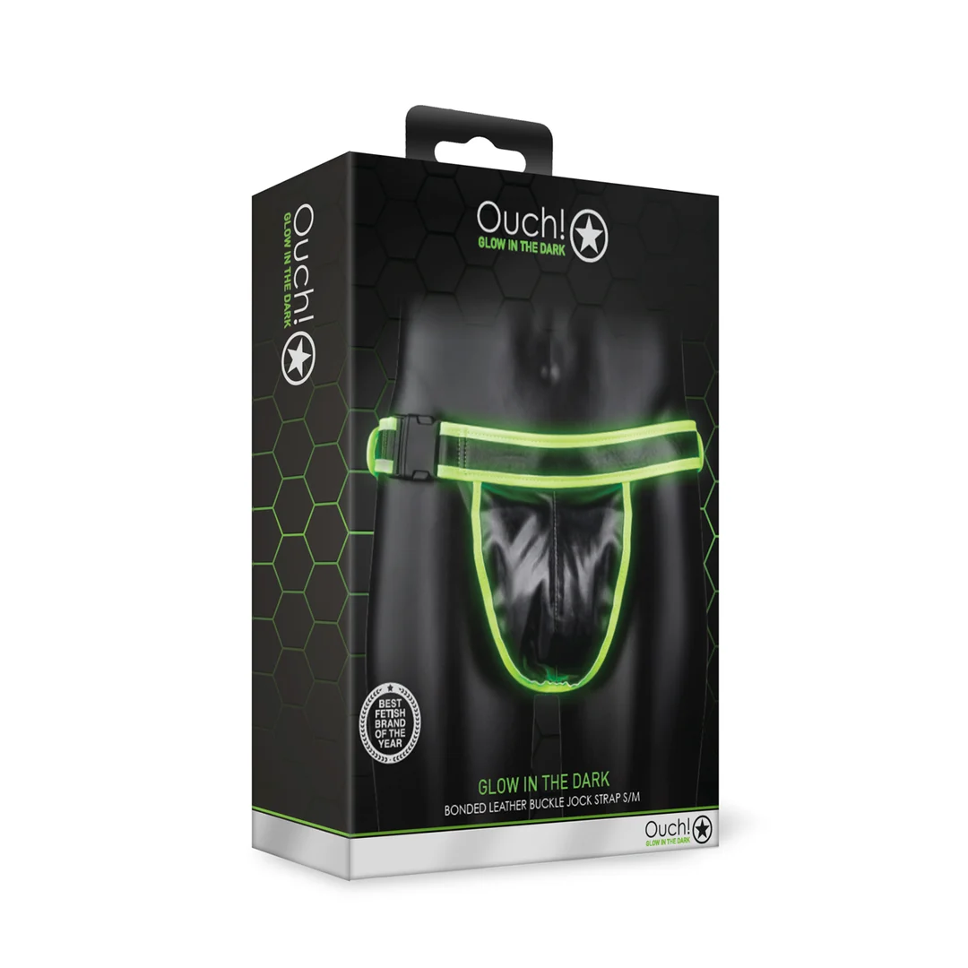 Jockstrap Ouch! Glow in the Dark z klamrami L/XL - obrazek 7