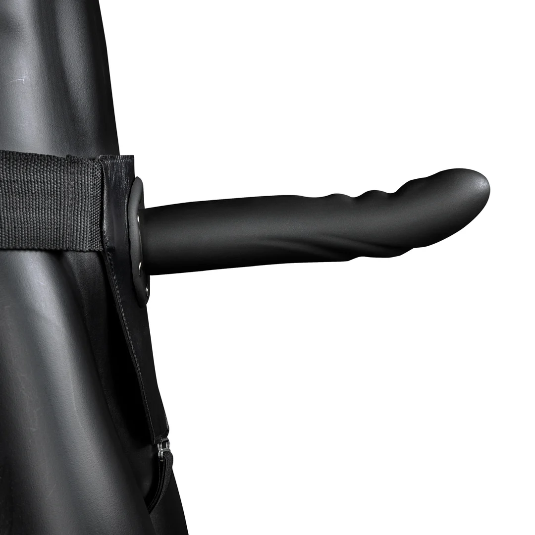 Ouch! teksturowane zakrzywione puste w środku dildo do harnessu - obrazek 3