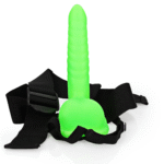 Ouch! świecące w ciemności puste dildo z uprzężą i kulkami - obrazek 5