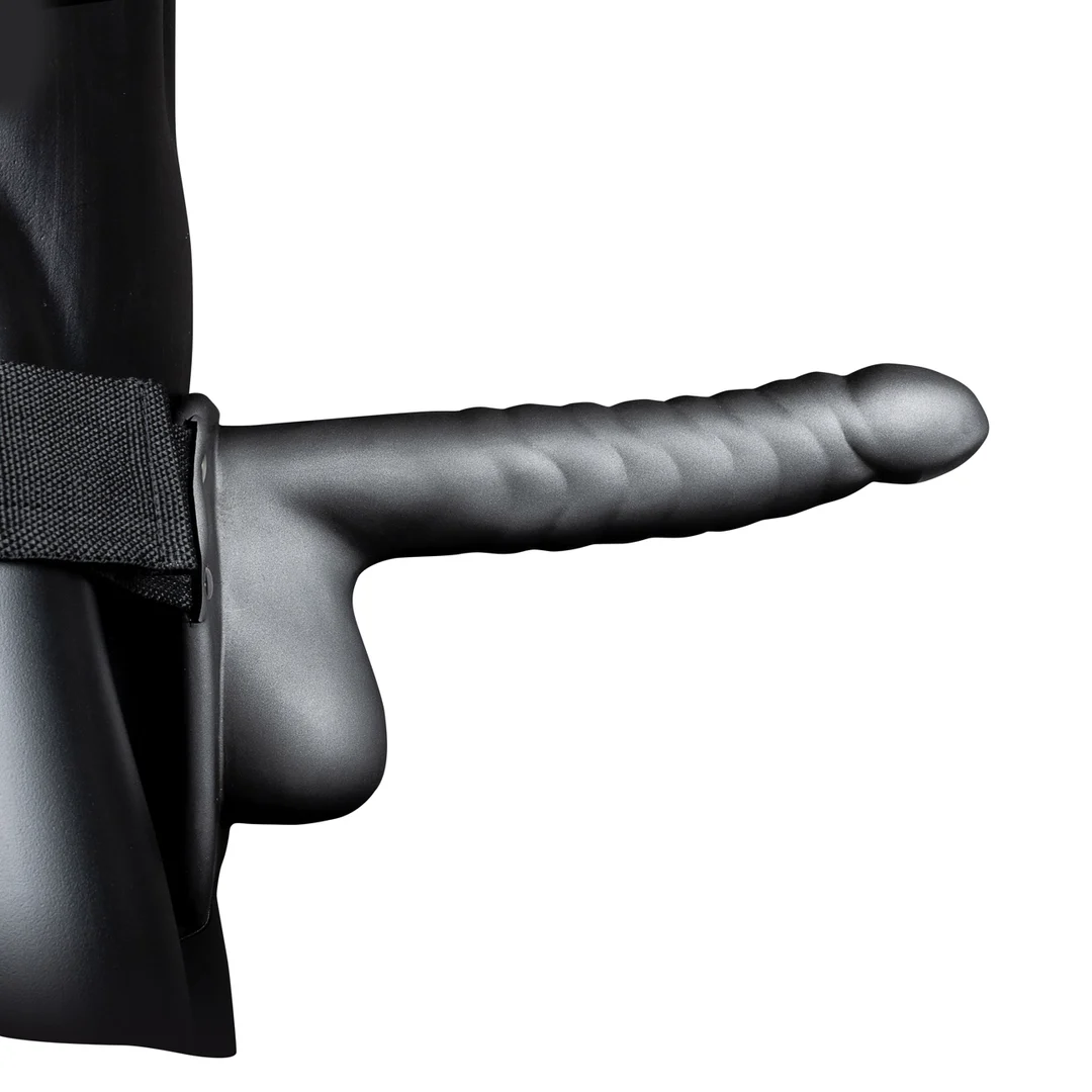 Ouch! świecące w ciemności puste dildo z uprzężą i kulkami - obrazek 14